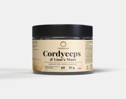 CORDYCEPS & LION'S MANE - Standaryzowane Hericenony i Erinacyny, Ekstrakt z Soplówki Jeżowatej 10:1 200 mg oraz Cordycepsu 50:1 