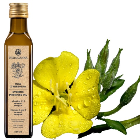 Olej z Wiesiołka Zimnotłoczony 250ml Olej z Wiesiołka Zimnotłoczony 250ml