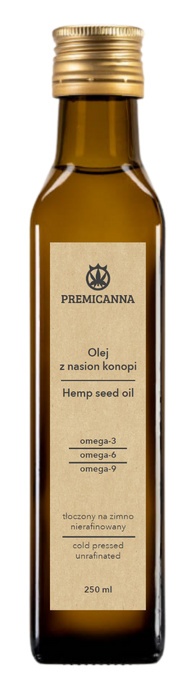 Olej z nasion konopi 250ml Czysty Olej z nasion konopi 250ml Czysty
