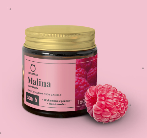 Świeca sojowa Malina 50h 160 g Świeca sojowa Malina 50h 160 g