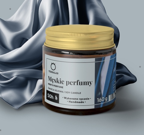 Świeca sojowa Męskie perfumy 50h 160 g Świeca sojowa Męskie perfumy 50h 160 g