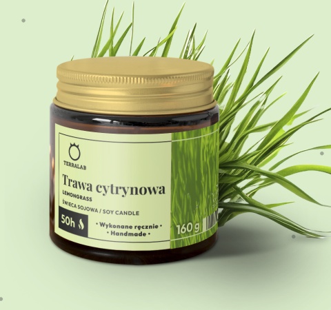 Świeca sojowa Trawa cytrynowa 50h 160 g Świeca sojowa Trawa cytrynowa 50h 160 g
