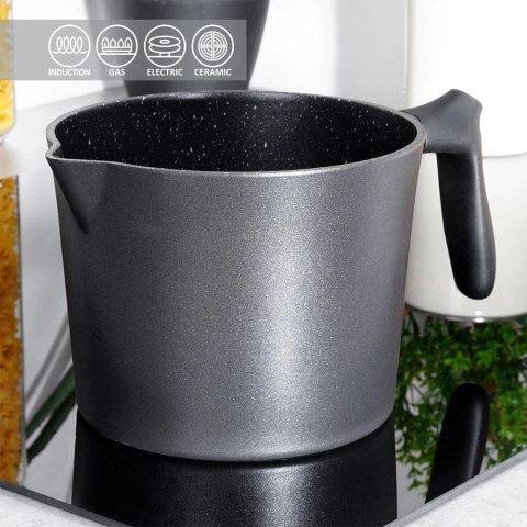 Garnek do Gotowania Mleka Indukcja z Uchwytem Wylewką Granitowy ORION 2,2 l Garnek do Gotowania Mleka Indukcja z Uchwytem Wylewką Granitowy ORION 2,2 l