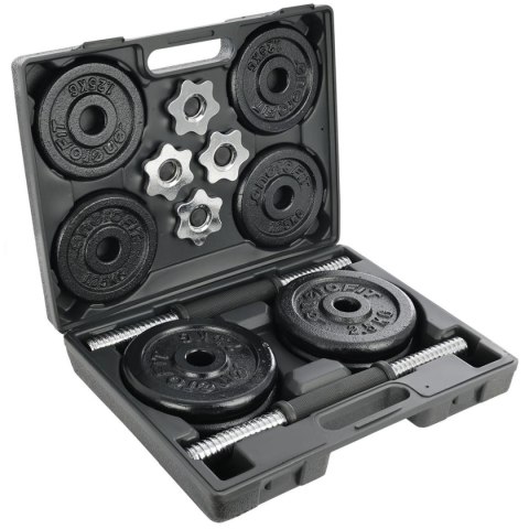 Hantle żeliwne 19kg walizka Enero Fit zestaw 2x9,5kg regulowane