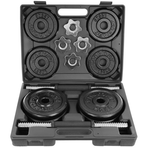 Hantle żeliwne 19kg walizka Enero Fit zestaw 2x9,5kg regulowane