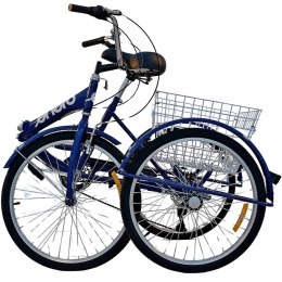 ROWER 3-KOŁOWY SKŁADANY 24 GRANATOWY SHIMANO 7-BIEGOWY