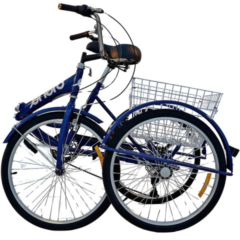 ROWER 3-KOŁOWY SKŁADANY 24 GRANATOWY SHIMANO 7-BIEGOWY