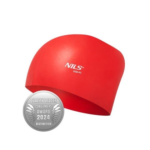 NQC JEDNOKOLOROWY CZERWONY CZEPEK SILIKONOWY DO DŁUGICH WŁOSÓW NILS AQUA NQC JEDNOKOLOROWY CZERWONY CZEPEK SILIKONOWY DO DŁUGICH WŁOSÓW NILS AQUA