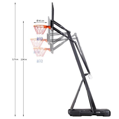 ZDK027 Kosz do koszykówki NILS regulowany 77–104 cm czarno-pomarańczowy ZDK027 Kosz do koszykówki NILS regulowany 77–104 cm czarno-pomarańczowy