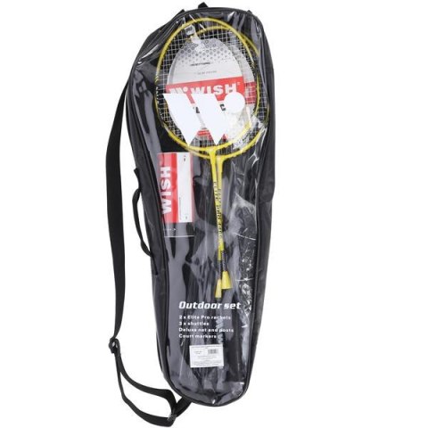 Alumtec 4466 Zestaw Rakiet do Badmintona + Lotki, Siatka, Słupki - Komplet