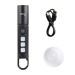 NC0003 Latarka LED 800 lm NILS CAMP USB IPX4 teleskopowa klosz