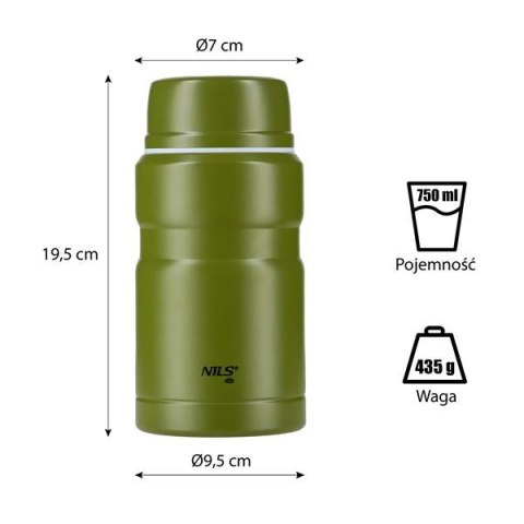 NCT02 Termos obiadowy 750 ml NILS CAMP + łyżka stal nierdzewna NCT02 Termos obiadowy 750 ml NILS CAMP + łyżka stal nierdzewna