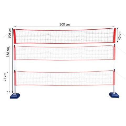 NT0300 3w1 SIATKA MULTIFUNKCYJNA BADMINTON+TENIS+SIATKÓWKA POKROWIEC PEŁNY NILS NT0300 3w1 SIATKA MULTIFUNKCYJNA BADMINTON+TENIS+SIATKÓWKA POKROWIEC PEŁNY NILS
