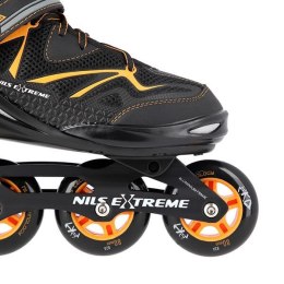 NA9022 Łyżworolki inline 80 mm ABEC-9 NILS Extreme czarno-pomarańczowe 42