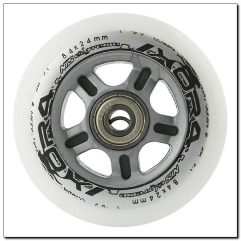 PU 84x24 BIAŁE 82A (4 SZT) + ABEC-7 (8 SZT) CHROME ZESTAW NILS EXTREME PU 84x24 BIAŁE 82A (4 SZT) + ABEC-7 (8 SZT) CHROME ZESTAW NILS EXTREME