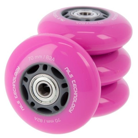 PU 70x24 82A (4szt.) RÓŻOWE + ABEC-7 (8szt.) ZESTAW NILS EXTREME PU 70x24 82A (4szt.) RÓŻOWE + ABEC-7 (8szt.) ZESTAW NILS EXTREME