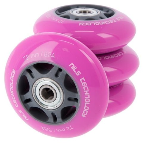 PU 72x24 82A (4szt.) RÓŻOWE + ABEC-7 (8szt.) ZESTAW NILS EXTREME PU 72x24 82A (4szt.) RÓŻOWE + ABEC-7 (8szt.) ZESTAW NILS EXTREME