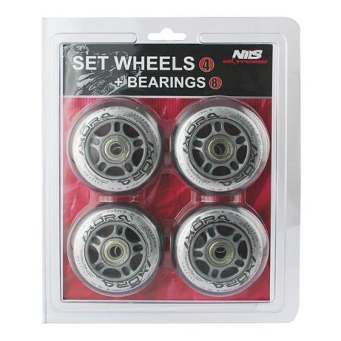 PU 72x24 82A PRZEZROCZYSTE (4 szt.) + ABEC-7 (8 szt.) ZESTAW NILS EXTREME PU 72x24 82A PRZEZROCZYSTE (4 szt.) + ABEC-7 (8 szt.) ZESTAW NILS EXTREME