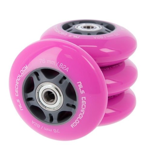 PU 76x24 82A (4szt.) RÓŻOWE + ABEC-7 (8szt.) ZESTAW NILS EXTREME PU 76x24 82A (4szt.) RÓŻOWE + ABEC-7 (8szt.) ZESTAW NILS EXTREME