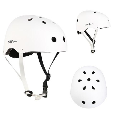 Kask NILS EXTREME MTW001 Biały Rozm. L (58-61 cm) - Wysoka Ochrona i Wygoda