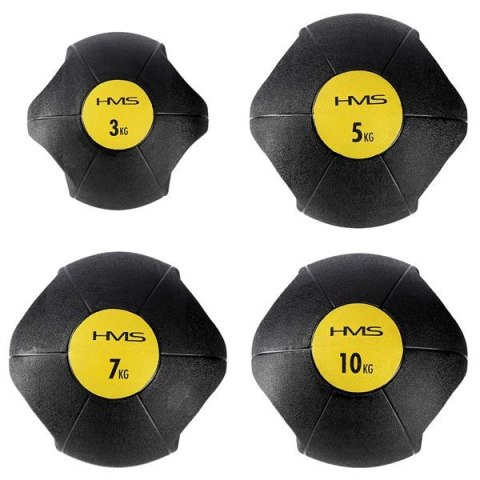 NKU05 Piłka lekarska z uchwytami 5 kg HMS czarna NKU05 Piłka lekarska z uchwytami 5 kg HMS czarna