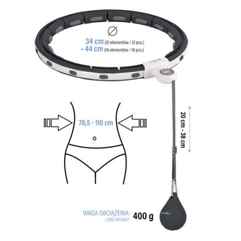 HHM15 BLACK – Hula Hop z Magnesem i Licznikiem HMS HHM15 BLACK – Hula Hop z Magnesem i Licznikiem HMS