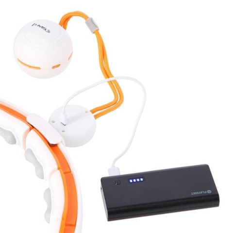 HHM21 HULA HOP WHITE/ORANGE Z MAGNESAMI, WYPUSTKAMI TPE I OBCIĄŻNIKIEM + LICZNIK HMS HHM21 HULA HOP WHITE/ORANGE Z MAGNESAMI, WYPUSTKAMI TPE I OBCIĄŻNIKIEM + LICZNIK HMS