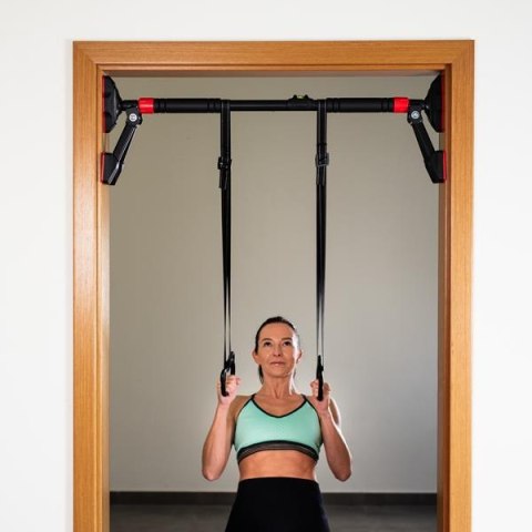 DDG03 drążek rozporowy 96–130cm z kółkami gimnastycznymi HMS premium