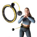 HHM21 Hula hop HMS magnetyczne TPE wypustki obciążnik licznik czarno-żółty