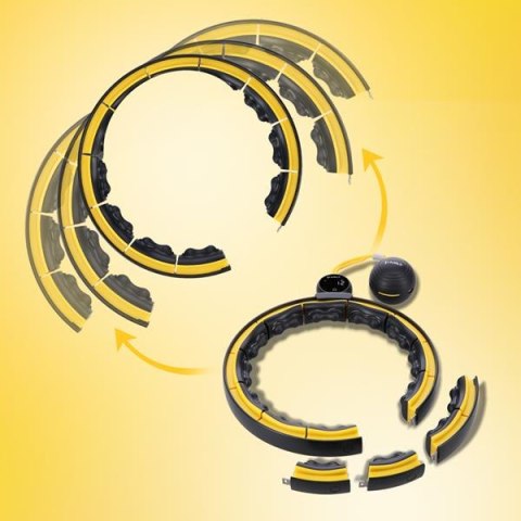 HHM21 Hula hop HMS magnetyczne TPE wypustki obciążnik licznik czarno-żółty HHM21 Hula hop HMS magnetyczne TPE wypustki obciążnik licznik czarno-żółty