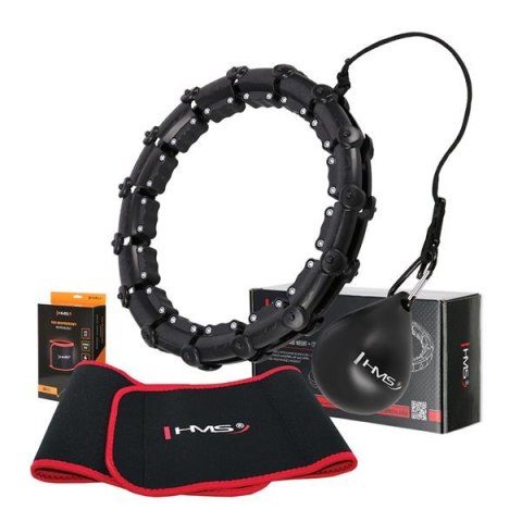 ZESTAW HULA HOP HHW02 BLACK Z WYPUSTKAMI I OBCIĄŻNIKIEM HMS + PAS BR163 RED ZESTAW HULA HOP HHW02 BLACK Z WYPUSTKAMI I OBCIĄŻNIKIEM HMS + PAS BR163 RED
