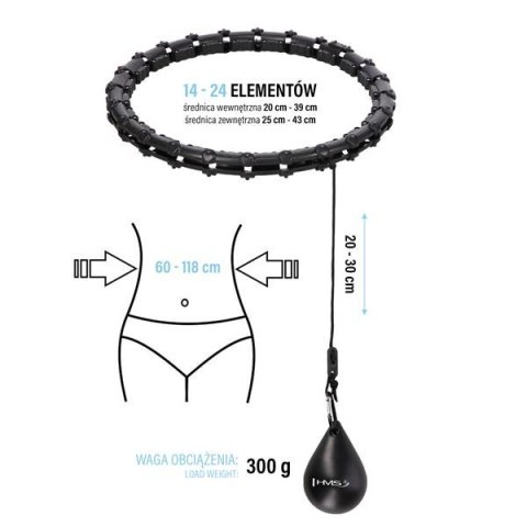 ZESTAW HULA HOP HHW02 BLACK Z WYPUSTKAMI I OBCIĄŻNIKIEM HMS + PAS BR163 RED ZESTAW HULA HOP HHW02 BLACK Z WYPUSTKAMI I OBCIĄŻNIKIEM HMS + PAS BR163 RED