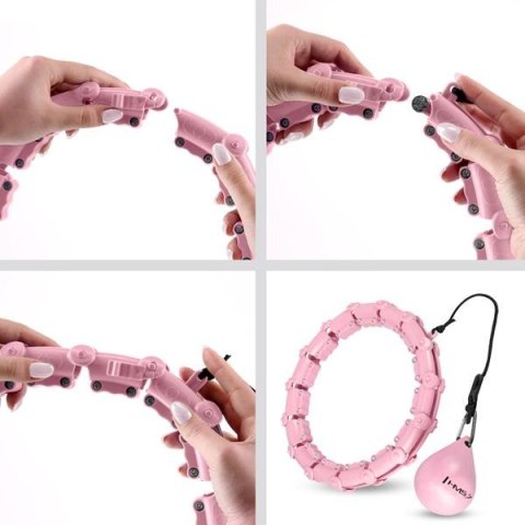 ZESTAW HULA HOP HHW11 LIGHT PINK Z WYPUSTKAMI I OBCIĄŻNIKIEM + PAS BR163 BLACK PLUS SIZE HMS ZESTAW HULA HOP HHW11 LIGHT PINK Z WYPUSTKAMI I OBCIĄŻNIKIEM + PAS BR163 BLACK PLUS SIZE HMS