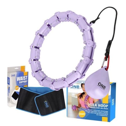 ZESTAW HULA HOP OHA02 VIOLET Z WYPUSTKAMI I OBCIĄŻNIKIEM ONE FITNESS + PAS BR160 ZESTAW HULA HOP OHA02 VIOLET Z WYPUSTKAMI I OBCIĄŻNIKIEM ONE FITNESS + PAS BR160
