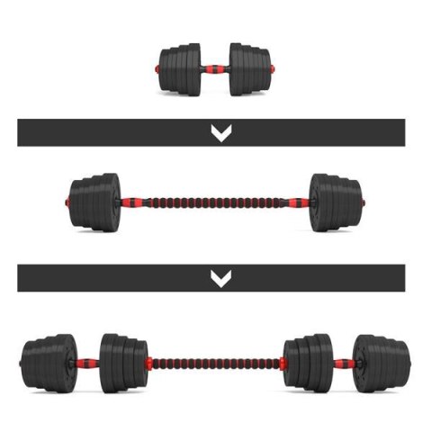 SGP30 Zestaw sztangielek 2x15kg + sztanga łączona HMS kompozyt SGP30 Zestaw sztangielek 2x15kg + sztanga łączona HMS kompozyt