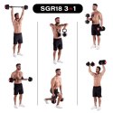 Zestaw Sztangielek SGR18 PRO SET 3W1 41kg Regulowane HMS - Trening w Domu