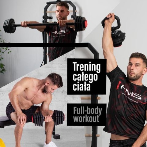 Zestaw Sztangielek SGR18 PRO SET 3W1 41kg Regulowane HMS - Trening w Domu Zestaw Sztangielek SGR18 PRO SET 3W1 41kg Regulowane HMS - Trening w Domu