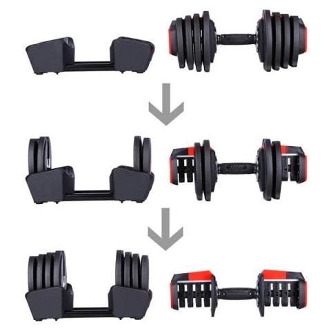 Zestaw Sztangielek SGR18 PRO SET 3W1 41kg Regulowane HMS - Trening w Domu Zestaw Sztangielek SGR18 PRO SET 3W1 41kg Regulowane HMS - Trening w Domu