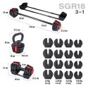 Zestaw Sztangielek SGR18 PRO SET 3W1 41kg Regulowane HMS - Trening w Domu