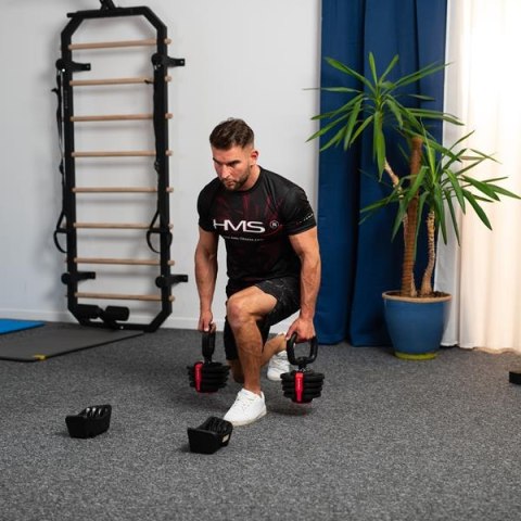Zestaw Sztangielek SGR18 PRO SET 3W1 41kg Regulowane HMS - Trening w Domu Zestaw Sztangielek SGR18 PRO SET 3W1 41kg Regulowane HMS - Trening w Domu