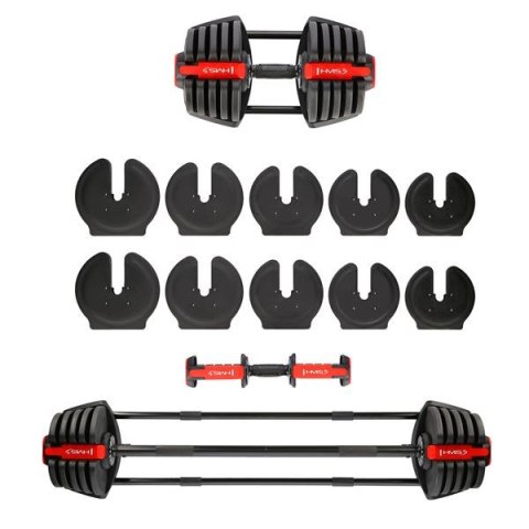 SGR40 PRO SET 2W1 - Regulowane Sztangielki Zestaw 43,5 KG HMS SGR40 PRO SET 2W1 - Regulowane Sztangielki Zestaw 43,5 KG HMS