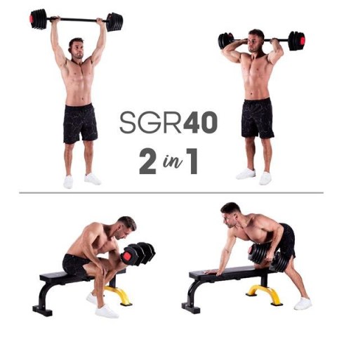 SGR40 PRO SET 2W1 - Regulowane Sztangielki Zestaw 43,5 KG HMS SGR40 PRO SET 2W1 - Regulowane Sztangielki Zestaw 43,5 KG HMS