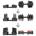 SGR40 PRO SET 2W1 - Regulowane Sztangielki Zestaw 43,5 KG HMS