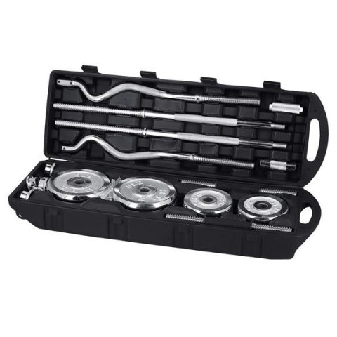 STC55 SZTANGIELKI-SZTANGA PROSTA I ŁAMANA W WALIZCE CHROM 55KG HMS STC55 SZTANGIELKI-SZTANGA PROSTA I ŁAMANA W WALIZCE CHROM 55KG HMS