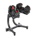 SR52+STR10 Zestaw hantli regulowanych 2×23,8 kg + stojak HMS Premium