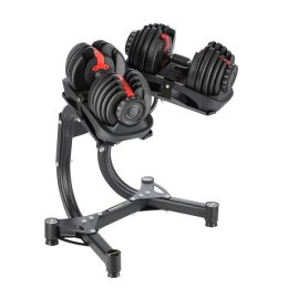 SR52+STR10 Zestaw hantli regulowanych 2×23,8 kg + stojak HMS Premium