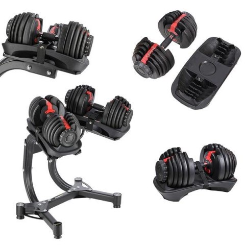 SR52+STR10 Zestaw hantli regulowanych 2×23,8 kg + stojak HMS Premium SR52+STR10 Zestaw hantli regulowanych 2×23,8 kg + stojak HMS Premium