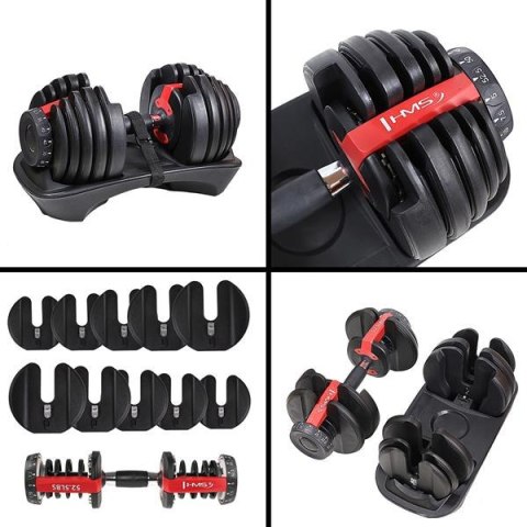 SR52+STR10 Zestaw hantli regulowanych 2×23,8 kg + stojak HMS Premium SR52+STR10 Zestaw hantli regulowanych 2×23,8 kg + stojak HMS Premium