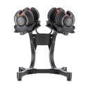 SR52+STR10 Zestaw hantli regulowanych 2×23,8 kg + stojak HMS Premium