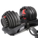SR52+STR10 Zestaw hantli regulowanych 2×23,8 kg + stojak HMS Premium